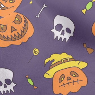 Hand Drawn Pumpkin Lantern Doo Micro Fleece