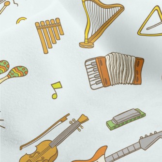 Cartoon Musical Instruments An Micro Fleece