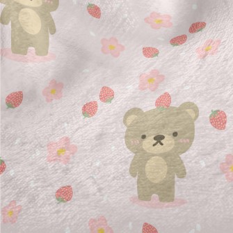 Blushing Bear And Strawberry Minky