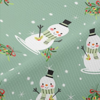 Merry Christmas Snowman Piqué