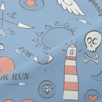 Trendy Hand Drawn Pattern Piqué