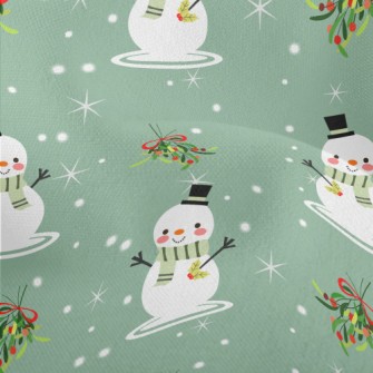 Merry Christmas Snowman Lightweight Performance Linen