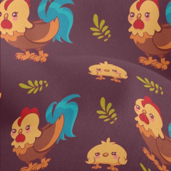 Rooster And Baby Chicks Lightweight Performance Linen