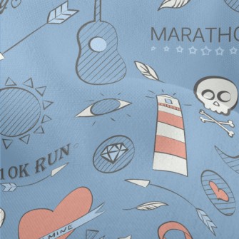 Trendy Hand Drawn Pattern Lightweight Performance Linen