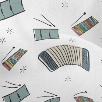 Colorful Hand Drawn Musical In Lightweight Performance Linen