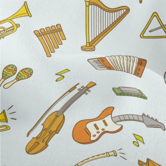 Cartoon Musical Instruments An Lightweight Performance Linen