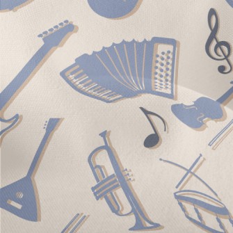 Blue Musical Instrument Silhou Lightweight Performance Linen