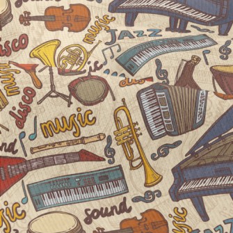 Hand Drawn Musical Instruments Modern Jersey