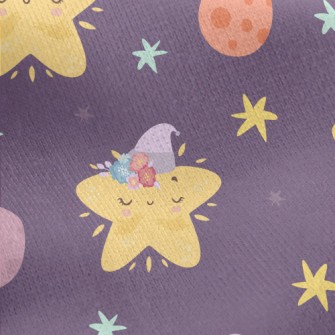 Peaceful Sleeping Stars Jersey Backed Fleece
