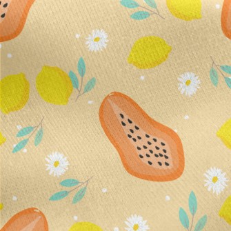 Papaya And Lime Jersey Backed Fleece