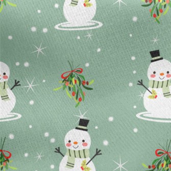 Merry Christmas Snowman Jersey Backed Fleece