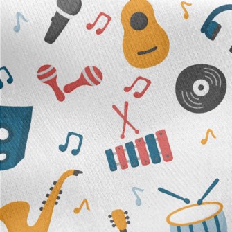 Colorful Musical Instruments A Jersey Backed Fleece
