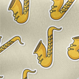 Cartoon Saxophone Jersey Backed Fleece