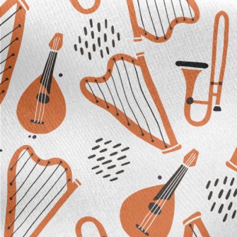 Guitar Harp Trumpet Jersey Backed Fleece