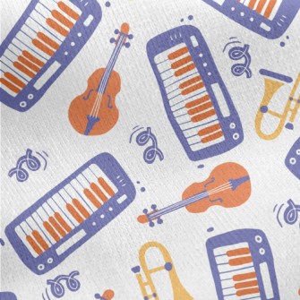 Hand Drawn Musical Instrument  Jersey Backed Fleece