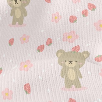 Blushing Bear And Strawberry Stretch Jersey