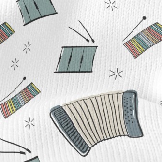 Colorful Hand Drawn Musical In Stretch Jersey