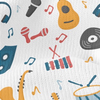 Colorful Musical Instruments A Stretch Jersey
