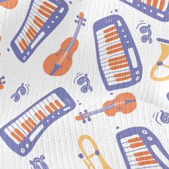Hand Drawn Musical Instrument  Stretch Jersey
