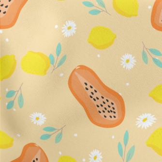 Papaya And Lime Lightweight Cotton Poplin