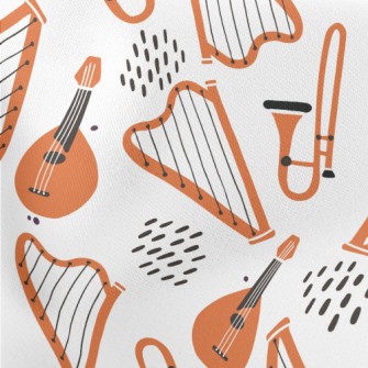 Guitar Harp Trumpet Lightweight Cotton Poplin
