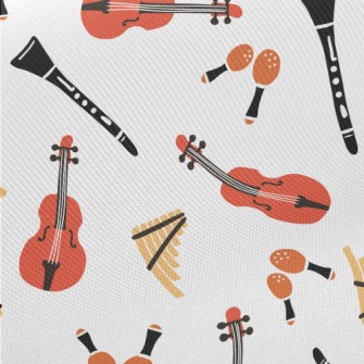 Hand Drawn Western Musical Ins Midweight Cotton Poplin