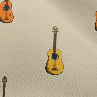 Hand Drawn Colorful Guitar Chiffon