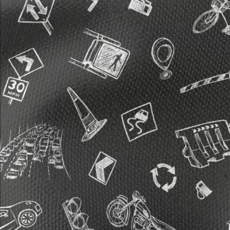Hand Drawn City Traffic Waterproof Canvas