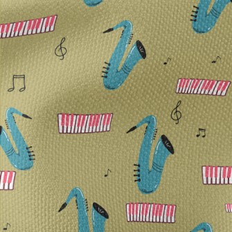 Blue Saxophone Waterproof Canvas