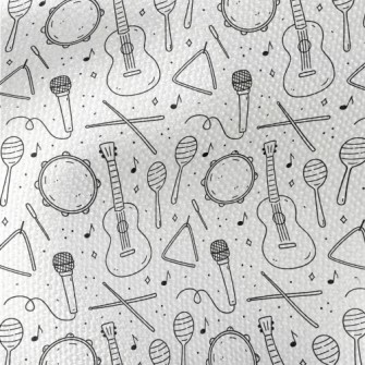 Cute Black And White Musical I Waterproof Canvas