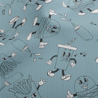 Cartoon Fast Food Doll Athletic Mesh Flat Back