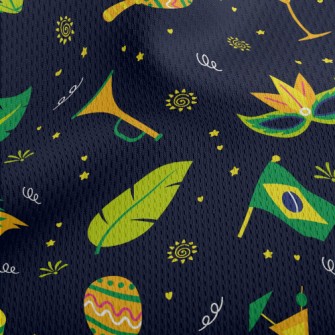 Brazilian Carnival Athletic Mesh Flat Back