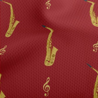 Saxophone Pattern Athletic Mesh Flat Back