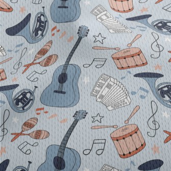 Colorful Hand Drawn Musical In Athletic Mesh Flat Back