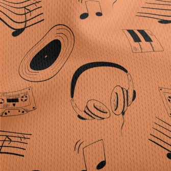 Vinyl Records And Cassettes Athletic Mesh Flat Back