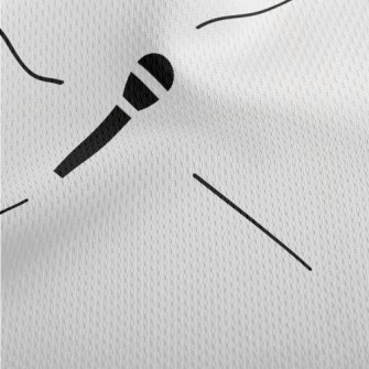 Microphone Pattern Athletic Mesh Flat Back