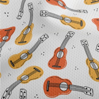 Ukulele Lily Pattern Athletic Mesh Flat Back