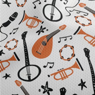 Two-color Musical Instrument G Athletic Mesh Flat Back