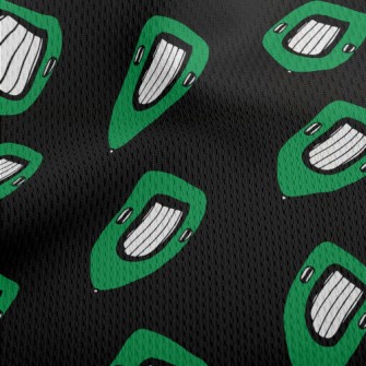 Green Rubber Boat Athletic Mesh Flat Back