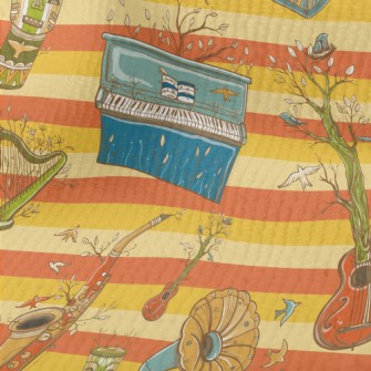 Hand Drawn Plants And Musical  Terry