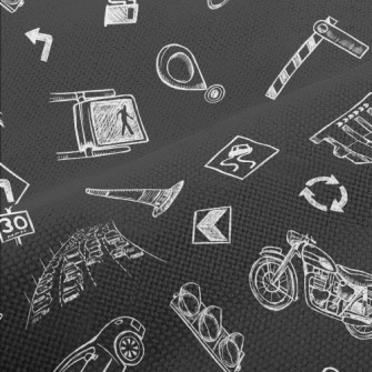 Hand Drawn City Traffic Performance Linen