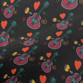 Colorful Guitar And Shaker Performance Linen