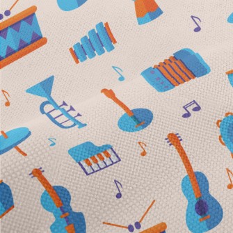 Blue Cute Musical Instrument Performance Linen