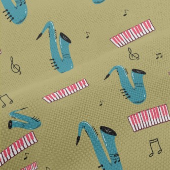Blue Saxophone Performance Linen