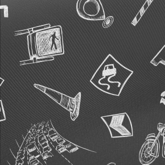 Hand Drawn City Traffic Twill