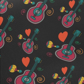 Colorful Guitar And Shaker Twill