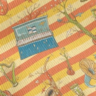 Hand Drawn Plants And Musical  Standard Corduroy