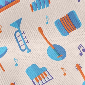 Blue Cute Musical Instrument Standard Corduroy