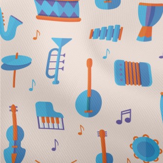 Blue Cute Musical Instrument Dobby