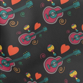 Colorful Guitar And Shaker Stretch Ponte
